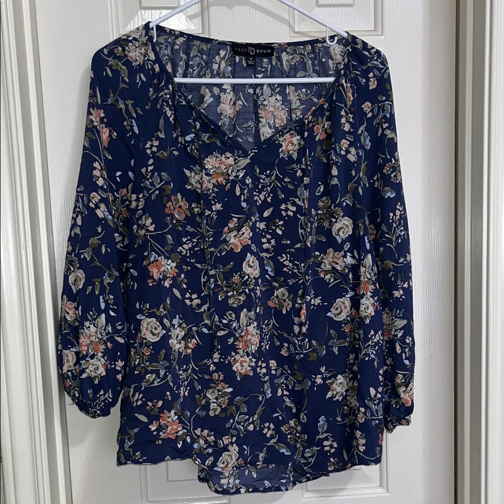 Fred David • Women’s Floral Blouse • Size medium